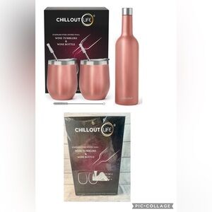Chillout Life Rose Gold Wine Tumbler Set Stainless Steel